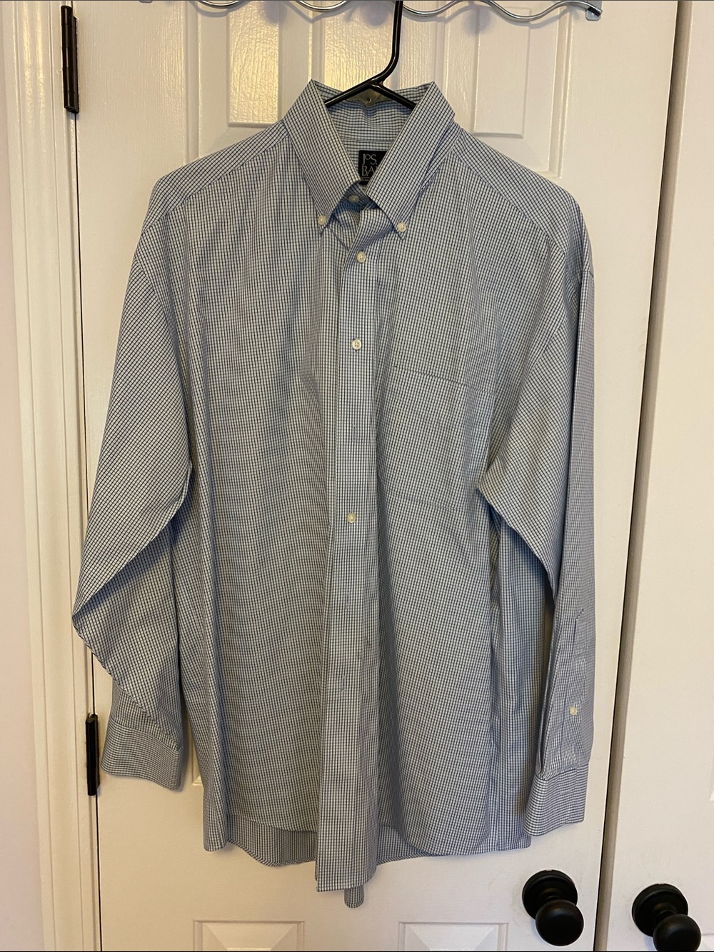 Jos. A. Bank Light Blue Micro-Check Button-Down Dress Shirt
